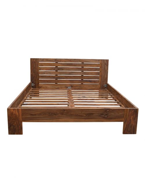 Łóżko drewniane 180x200 Spring PU Brown Palisander