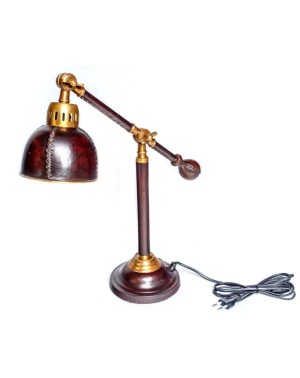 Mosiężno - skórzana lampa BEN 52x16x50cm