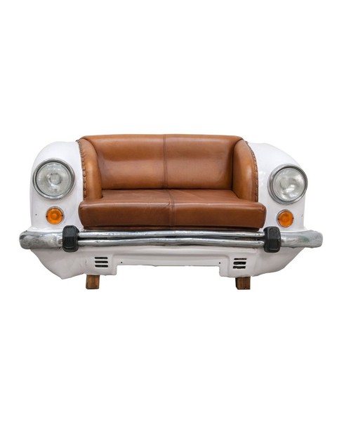 Stylizowana sofa samochód White CAR 158cm (zapalane światła!)