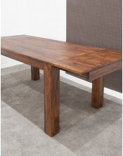 Stół drewniany jadalniany 148/220cm PU Brown
