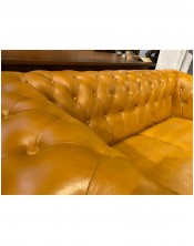 Fotel brown 93x80x70 skóra - loftowy design