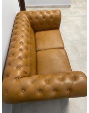 Fotel brown 93x80x70 skóra - loftowy design