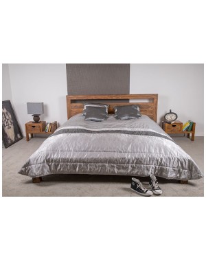 Łóżko drewniane 160 x 200 PU Brown
