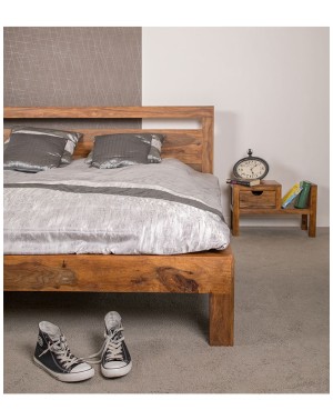 Łóżko drewniane 160x200 PU Brown