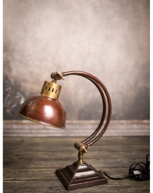 Skórzano - mosiężna lampa na biurko LAM-0026