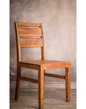 Krzesło z drewna Spring PU Brown Palisander