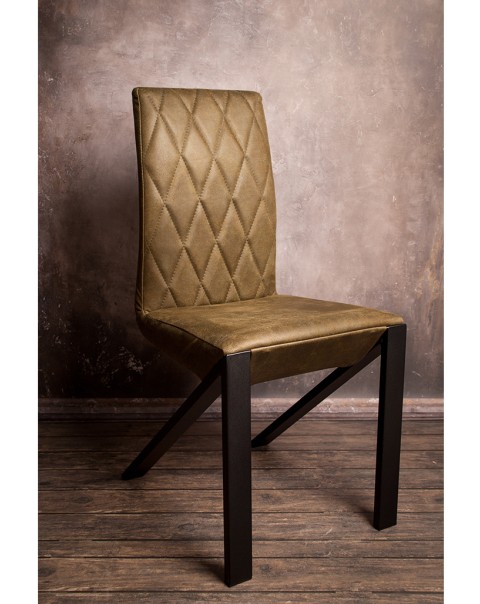 Krzesło z obiciem skórzanym Magnum Butelkowa zieleń