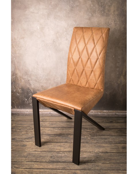 Krzesło z obiciem skórzanym Magnum  Jasny Brąz